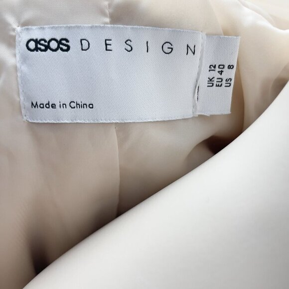 ASOS Teddy Faux fur Cropped White Ivory Hooded Girlhoodcore Jacket Coat s 8 - Picture 6 of 6